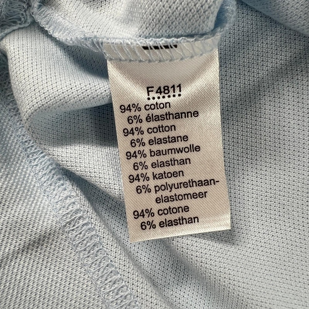 Lacoste Polo Shirt Women US Sise S (EU/2) Light Blue Pique Stretch Short Sleeve - Picture 6 of 11